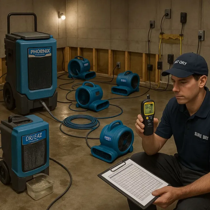Structural Drying and Dehumidification process in Wahpeton, ND